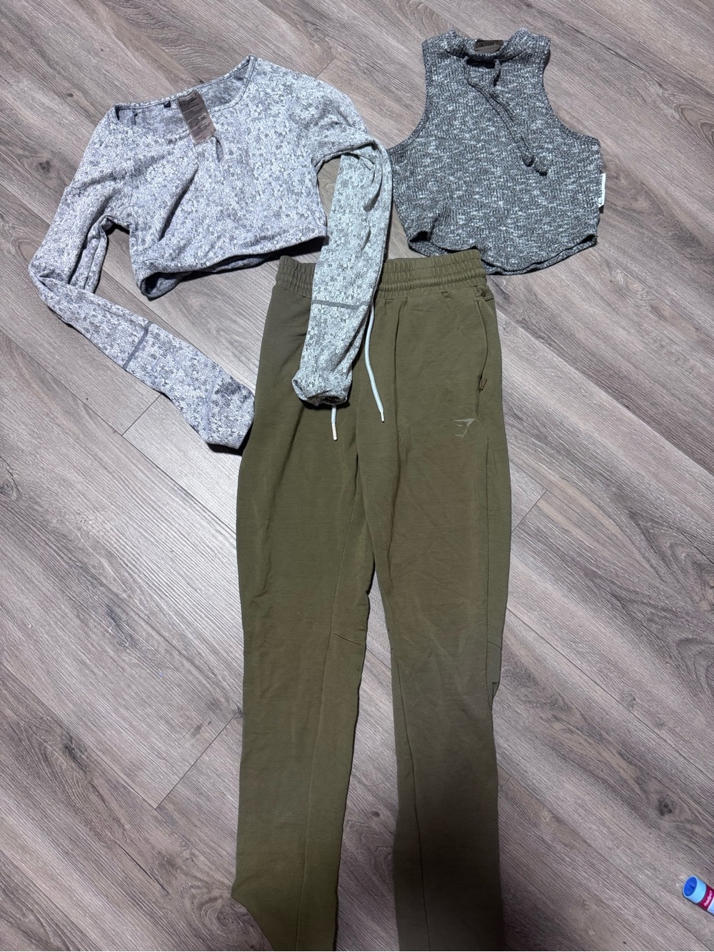 Gymshark Women’s Bundle | 3-Piece Activewear Set | XS | Crop Tops + Joggers